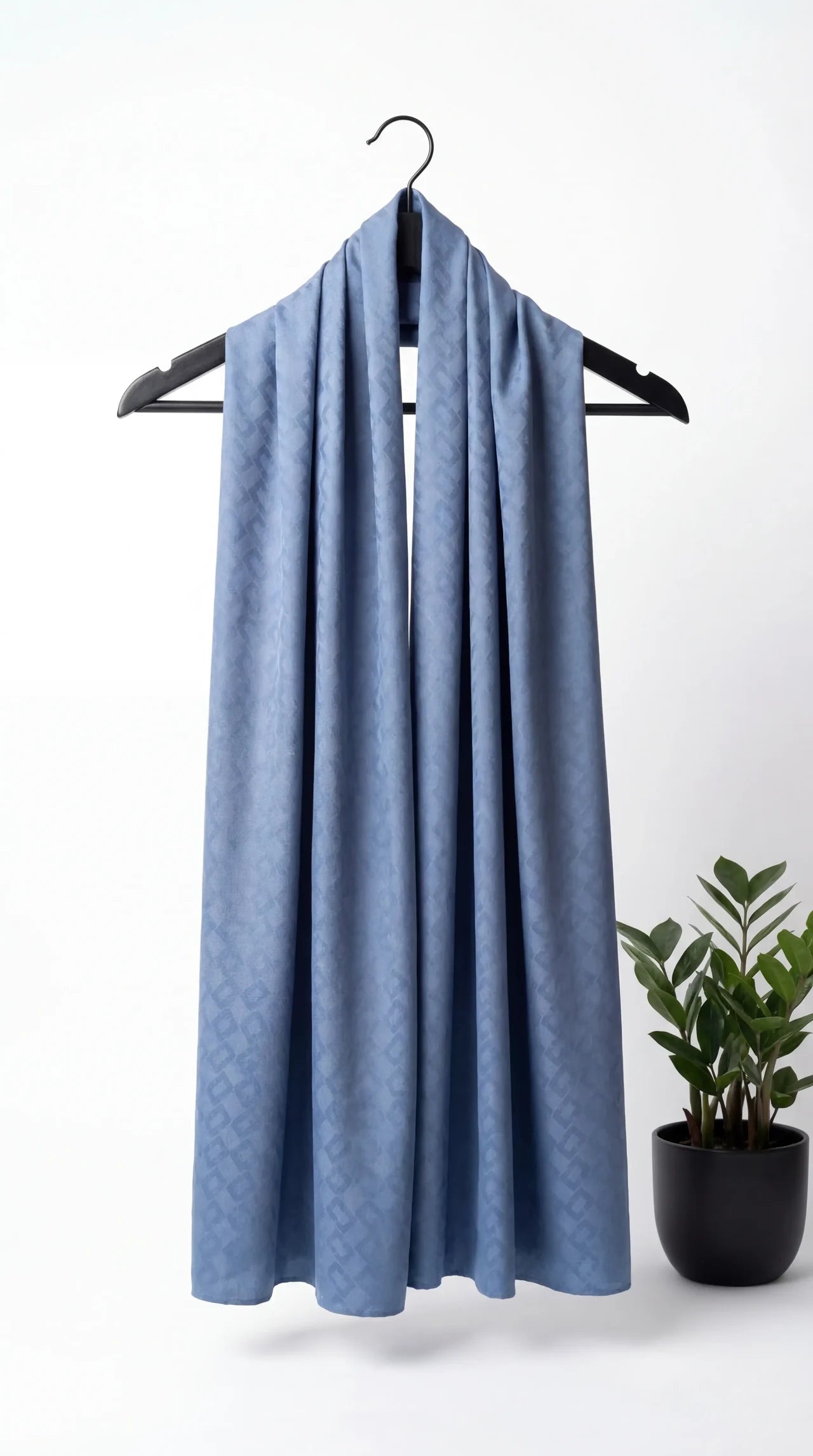 Jacquard Hijab Dusty Blue Brick Design