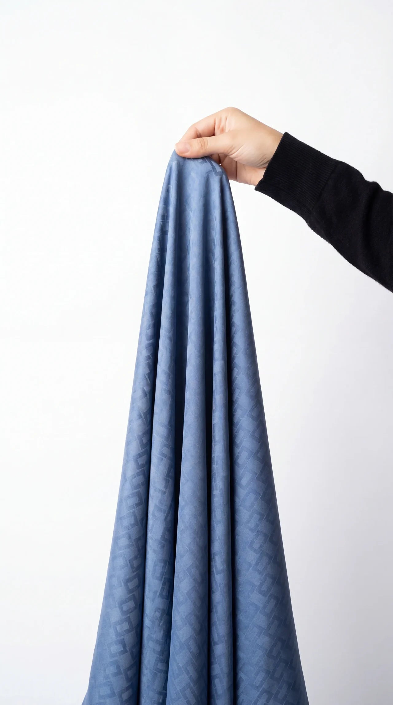 Jacquard Hijab Dusty Blue Brick Design