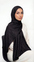 Jacquard Hijab Deep Black Linn Design