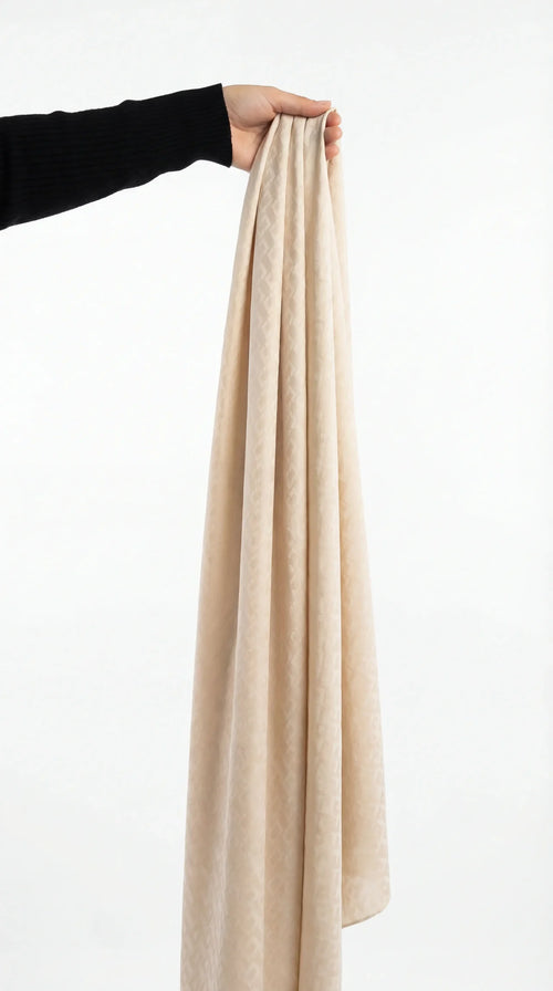 Jacquard Hijab Beige Brick Design