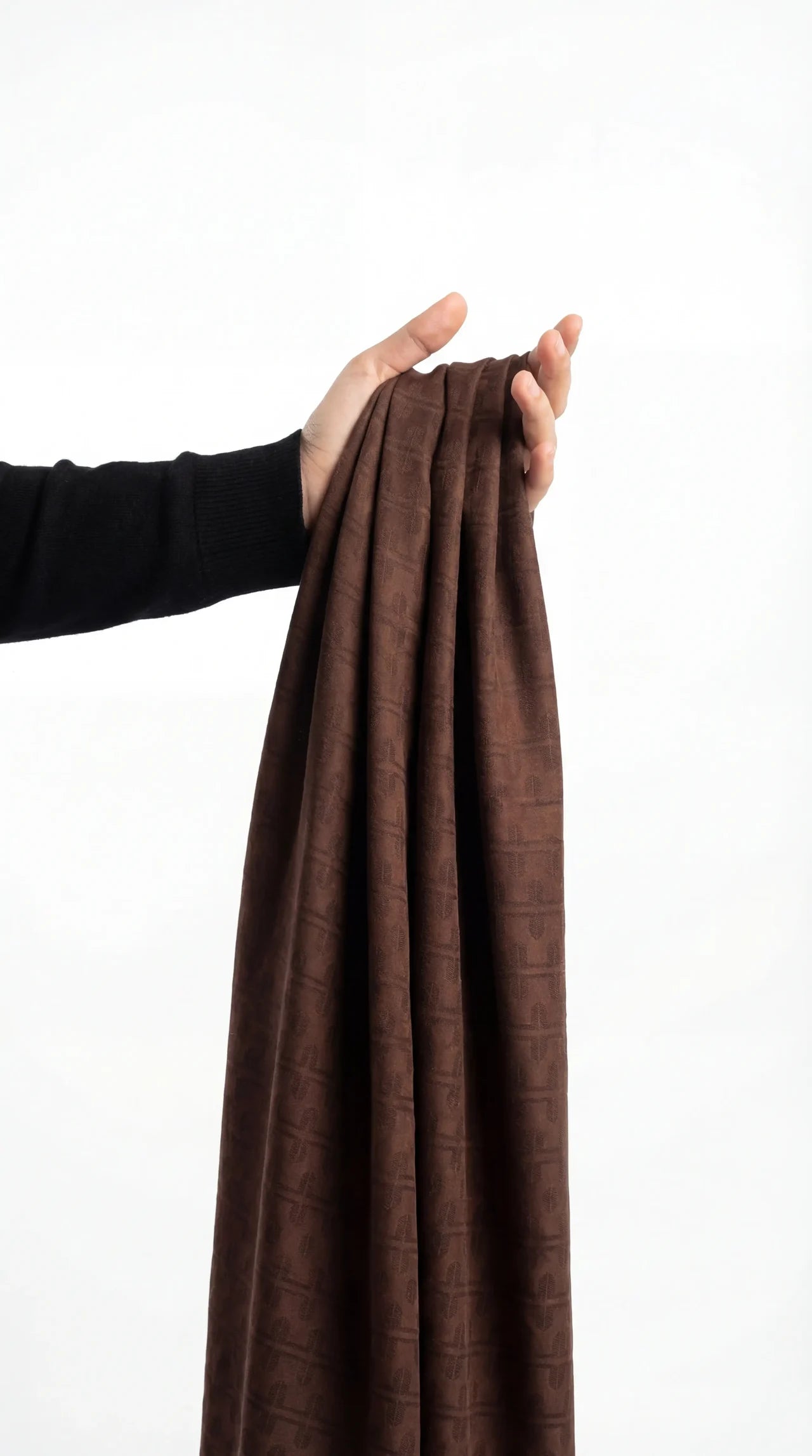 Jacquard Hijab Deep Mocha Melosia Design