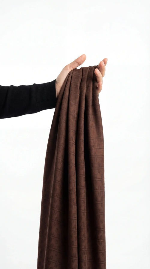 Jacquard Hijab Deep Mocha Melosia Design
