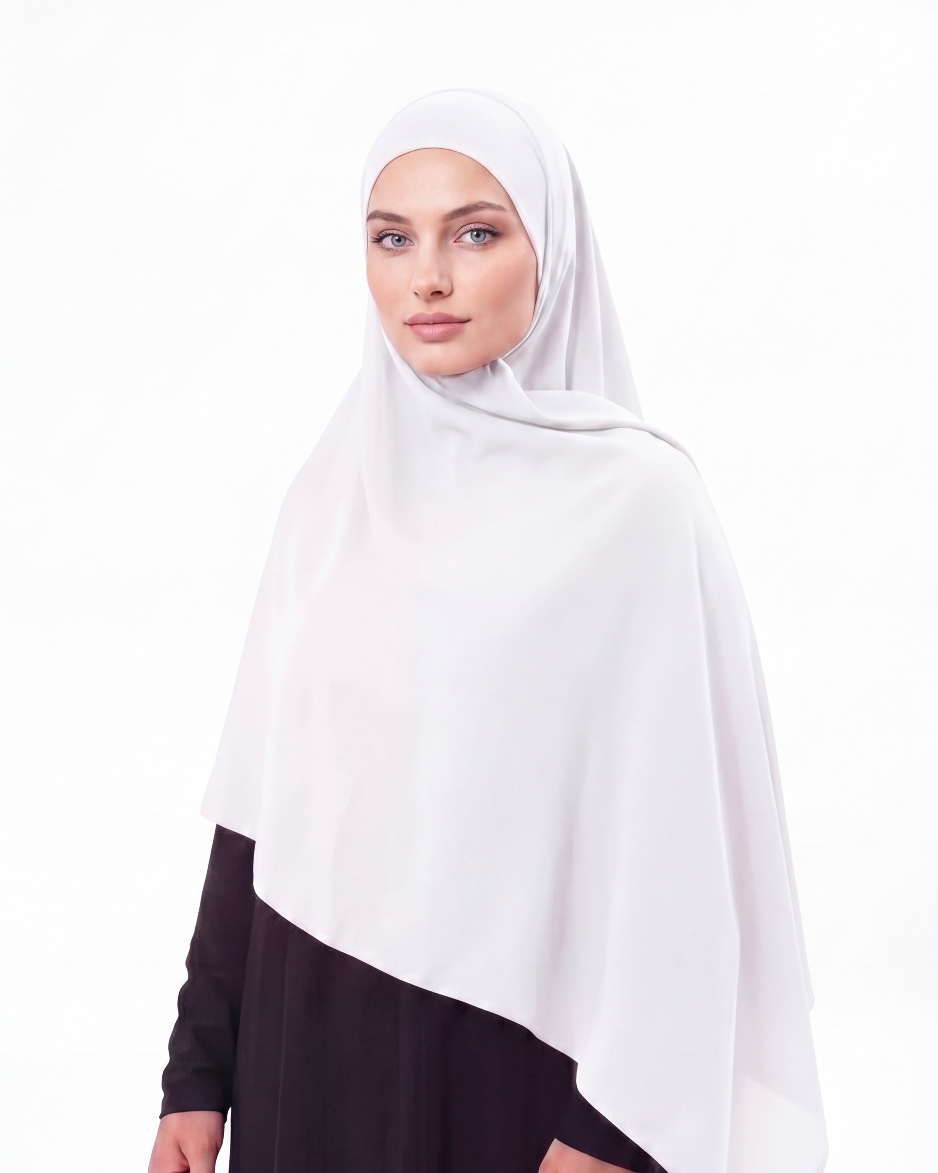 RAHA All-in-One Chiffon Pearl White