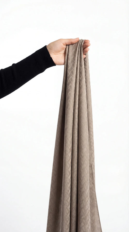 Jacquard Hijab Antique Beige Brick Design