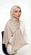 Jacquard Hijab Beige Brick Design