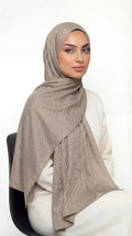Jacquard Hijab Antique Beige Brick Design